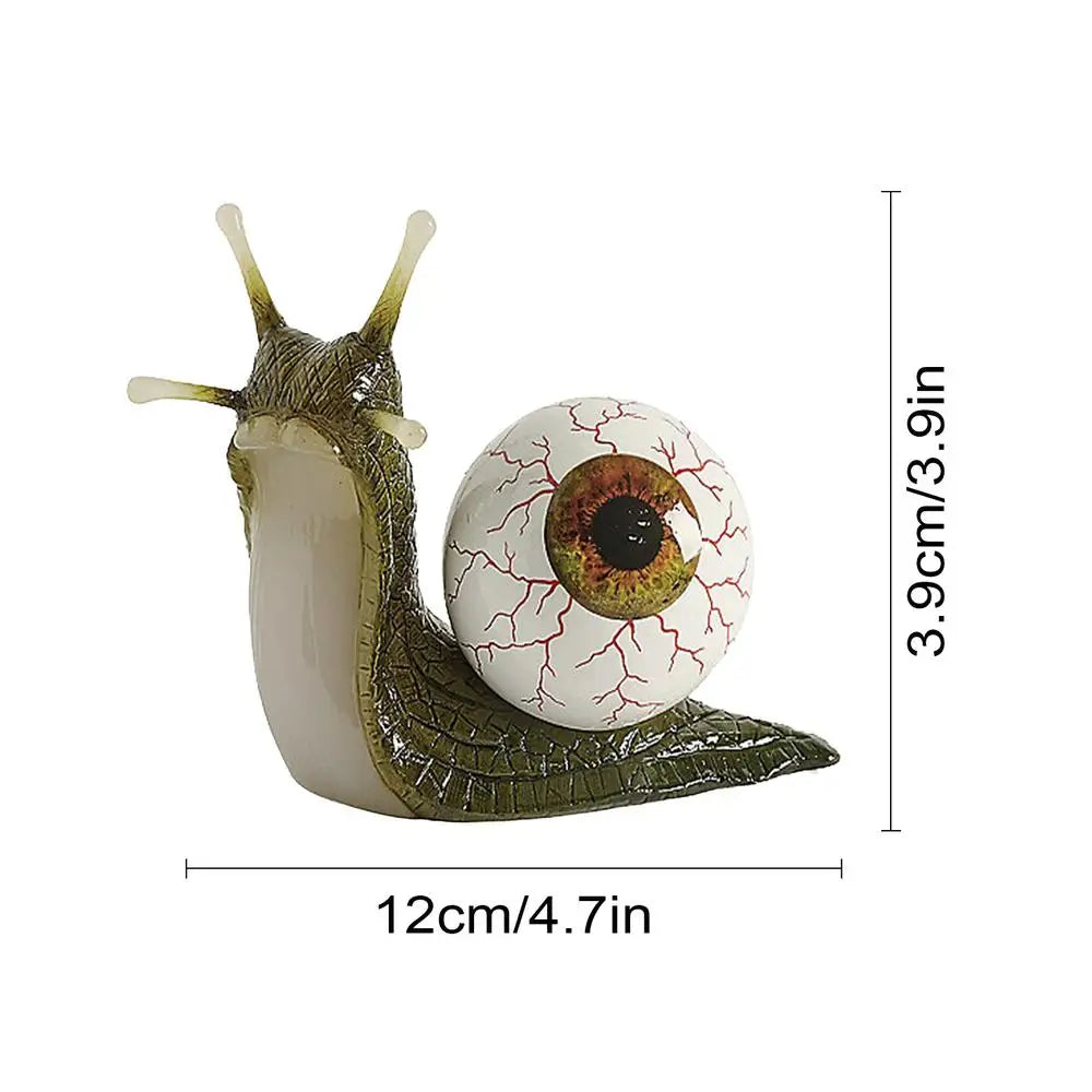 LuxRoyale Resin Eyeball Snail Sculpture Horror Ornament Home Garden Desk Decor