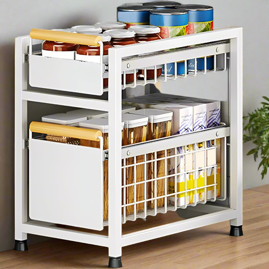Royallure 2-Tier Under Sink Organizer – Slide-Out Kitchen Storage Rack for Pantry Organization and Spice Storage 4