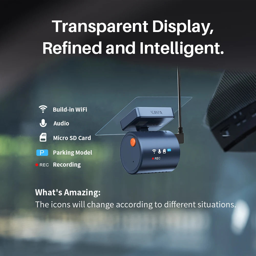 Royallure 2K Mini Dash Cam for Car with WiFi, Voice Control & Colorful Night Vision – Compact, Discreet Design 1
