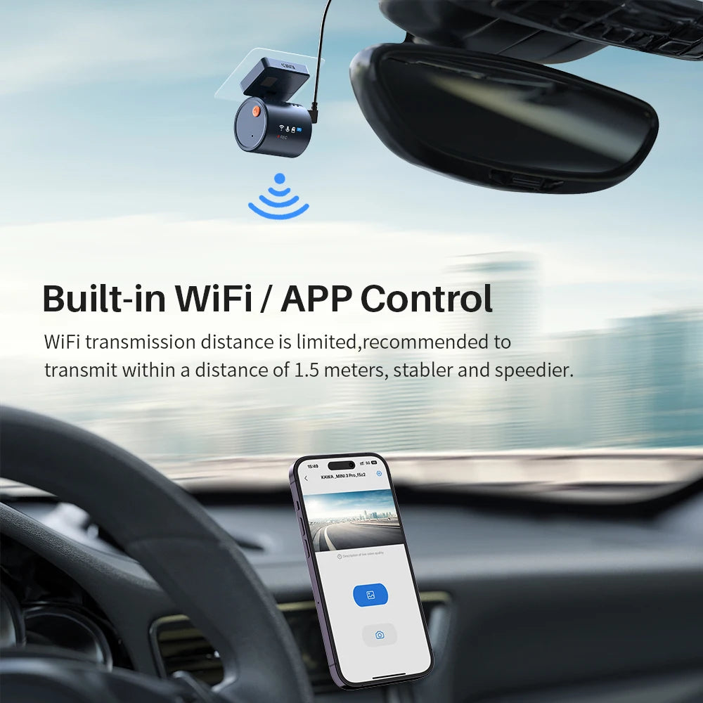 Royallure 2K Mini Dash Cam for Car with WiFi, Voice Control & Colorful Night Vision – Compact, Discreet Design 4