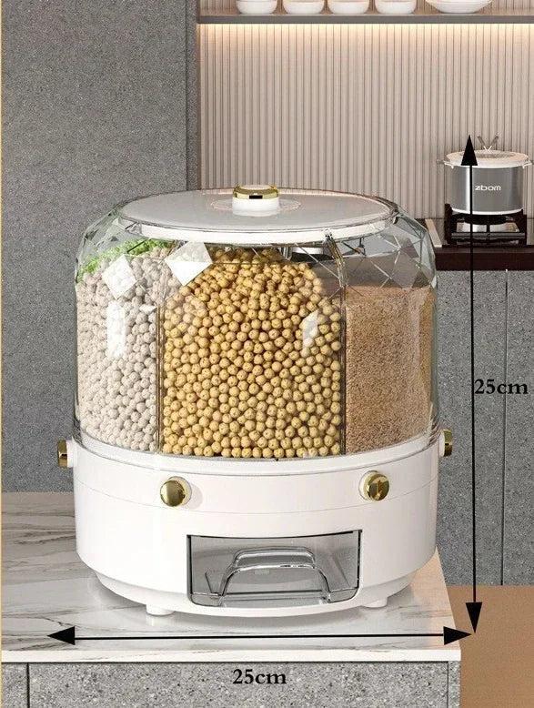 Royallure 360° Rotating Food Storage Container with 6 Airtight Compartments