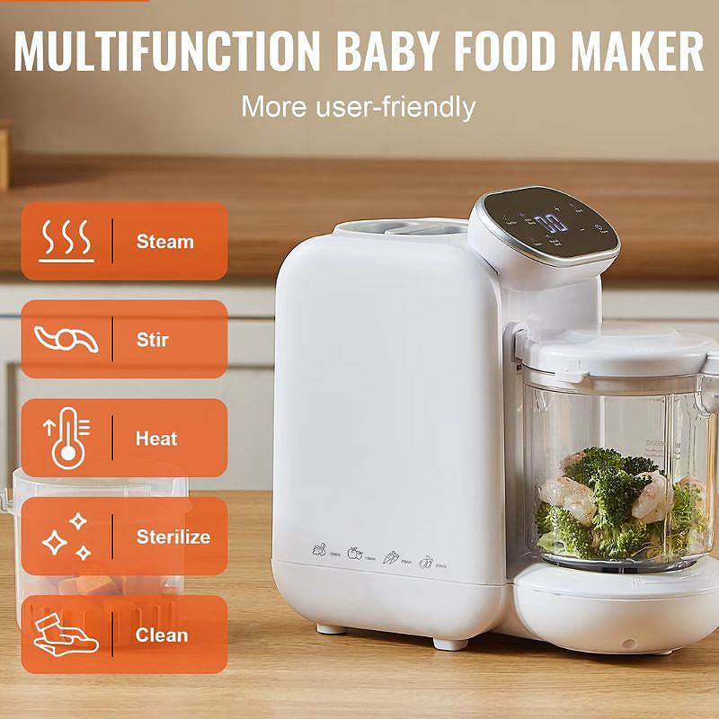 Royallure 5-in-1 Baby Food Maker – Steamer and Blender for Easy Food Puree and Sterilizing, Safe Tritan Container, Intuitive Touch Panel 1