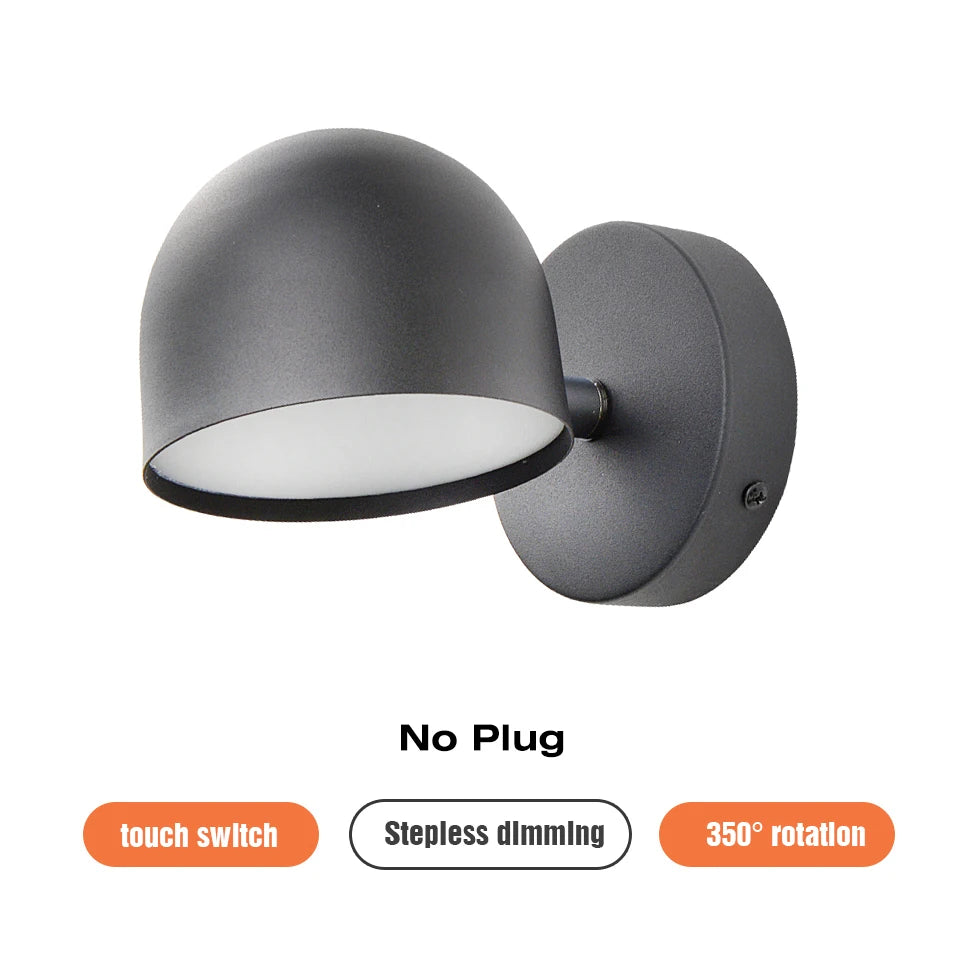 Royallure LED Indoor Wall Lamp 350° Rotatable with Touch Dimming Switch 9W