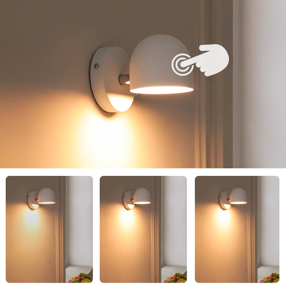 Royallure 9W LED Wall Sconce Lighting with 350° Rotation and Touch Dimming – Modern Indoor Wall Lamp for Bedroom and Living Room 2