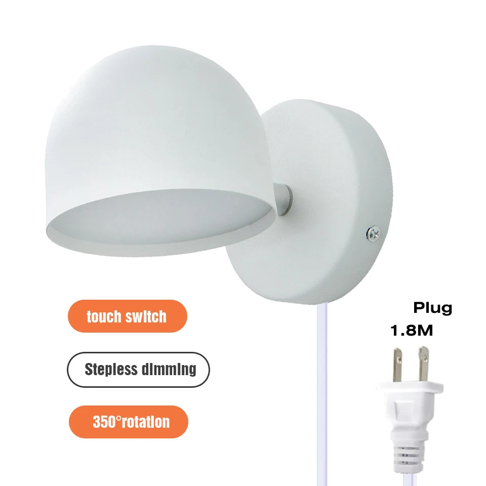 Royallure LED Indoor Wall Lamp 350° Rotatable with Touch Dimming Switch 9W