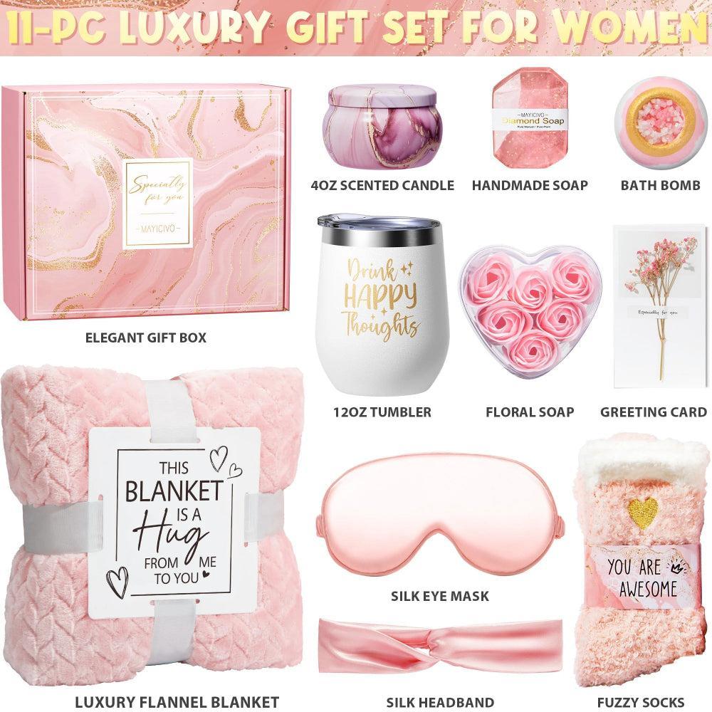 Royallure Bridal Gift Box - Luxurious Bath Bomb, Silk Eye Mask & Plush Socks Set