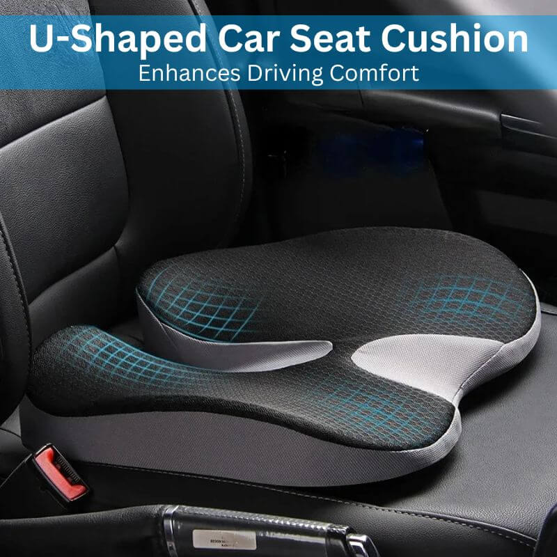 Royallure Car Seat Cushion with Lumbar Support – Ergonomic U-Shaped Memory Foam for Tailbone Pain Relief and Non-Slip Base 4