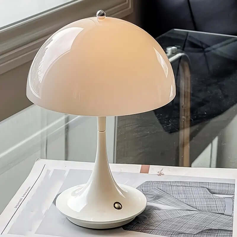 Royallure Cordless LED Table Lamp with Adjustable Color Temperature and Touch Dimming – Battery Operated, Modern Mushroom Design 0