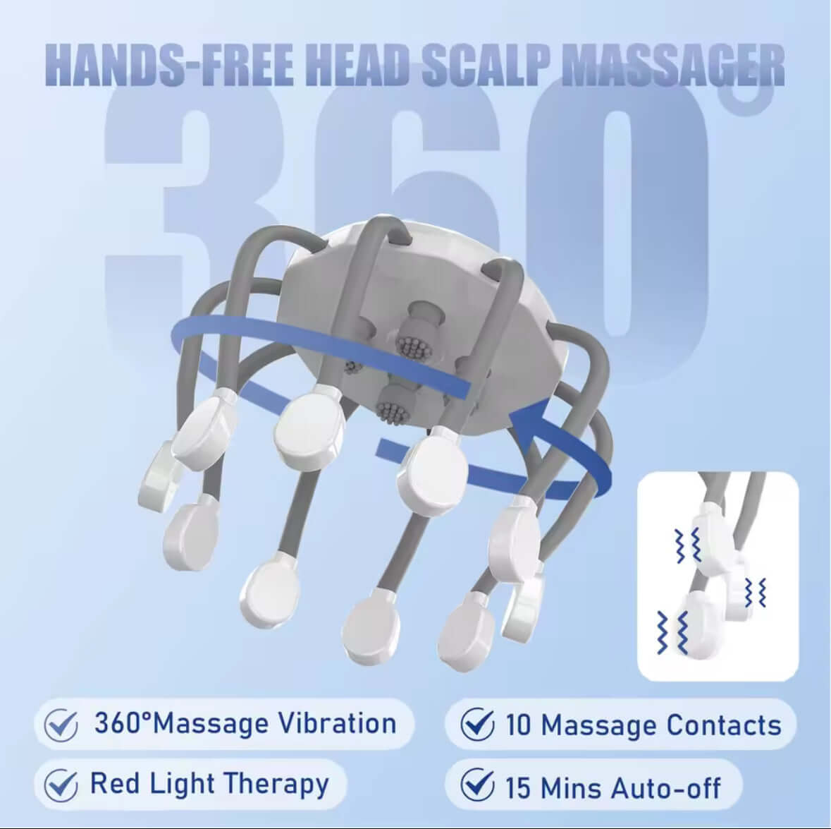Royallure Electric Head Massager for Migraine Relief and Stress Reduction – Ergonomic, Portable Design for Better Sleep 1