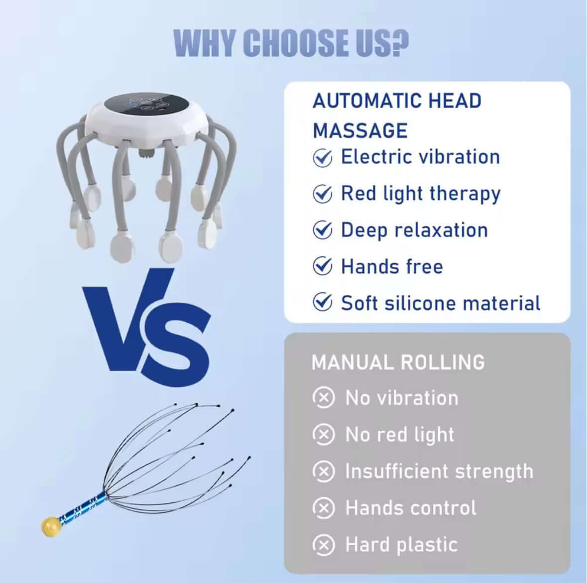 Royallure Electric Head Massager for Migraine Relief and Stress Reduction – Ergonomic, Portable Design for Better Sleep 2