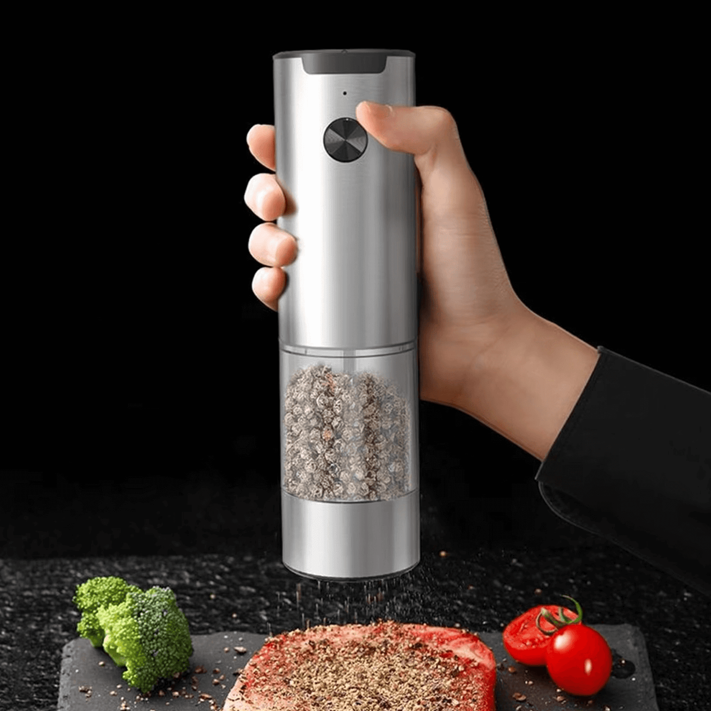 Royallure Electric Salt and Pepper Grinder Set with Adjustable Coarseness and LED Light – Stainless Steel Mill for Easy Seasoning 2