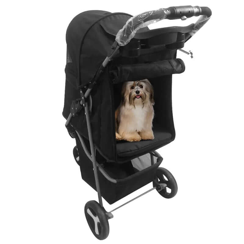 Royallure Foldable Dog Stroller for Small and Large Pets – 3-Wheel Design with Zippered Entry and Mesh Canopy 6