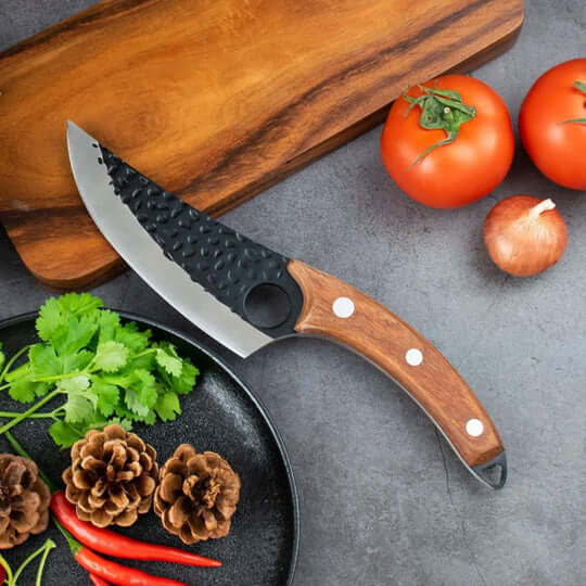Royallure Handcrafted Japanese Kitchen Knife – 8-Inch High-Carbon Stainless Steel Blade with Cherry Wood Handle 1