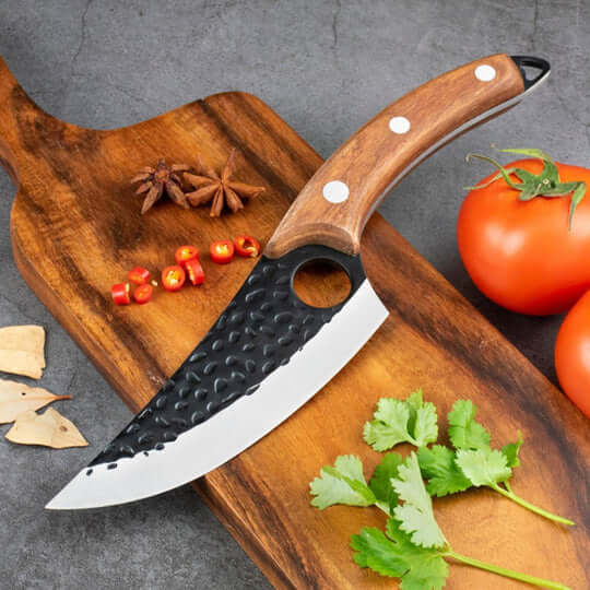Royallure Handcrafted Japanese Kitchen Knife – 8-Inch High-Carbon Stainless Steel Blade with Cherry Wood Handle 3