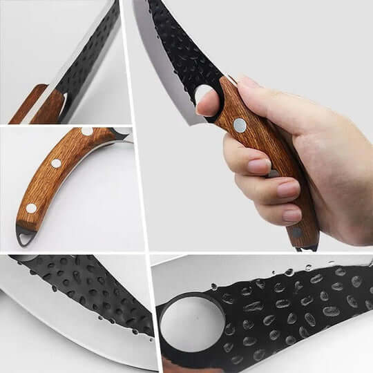 Royallure Handcrafted Japanese Kitchen Knife – 8-Inch High-Carbon Stainless Steel Blade with Cherry Wood Handle 4