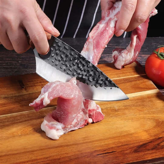 Royallure Handcrafted Japanese Kitchen Knife – 8-Inch High-Carbon Stainless Steel Blade with Cherry Wood Handle 5