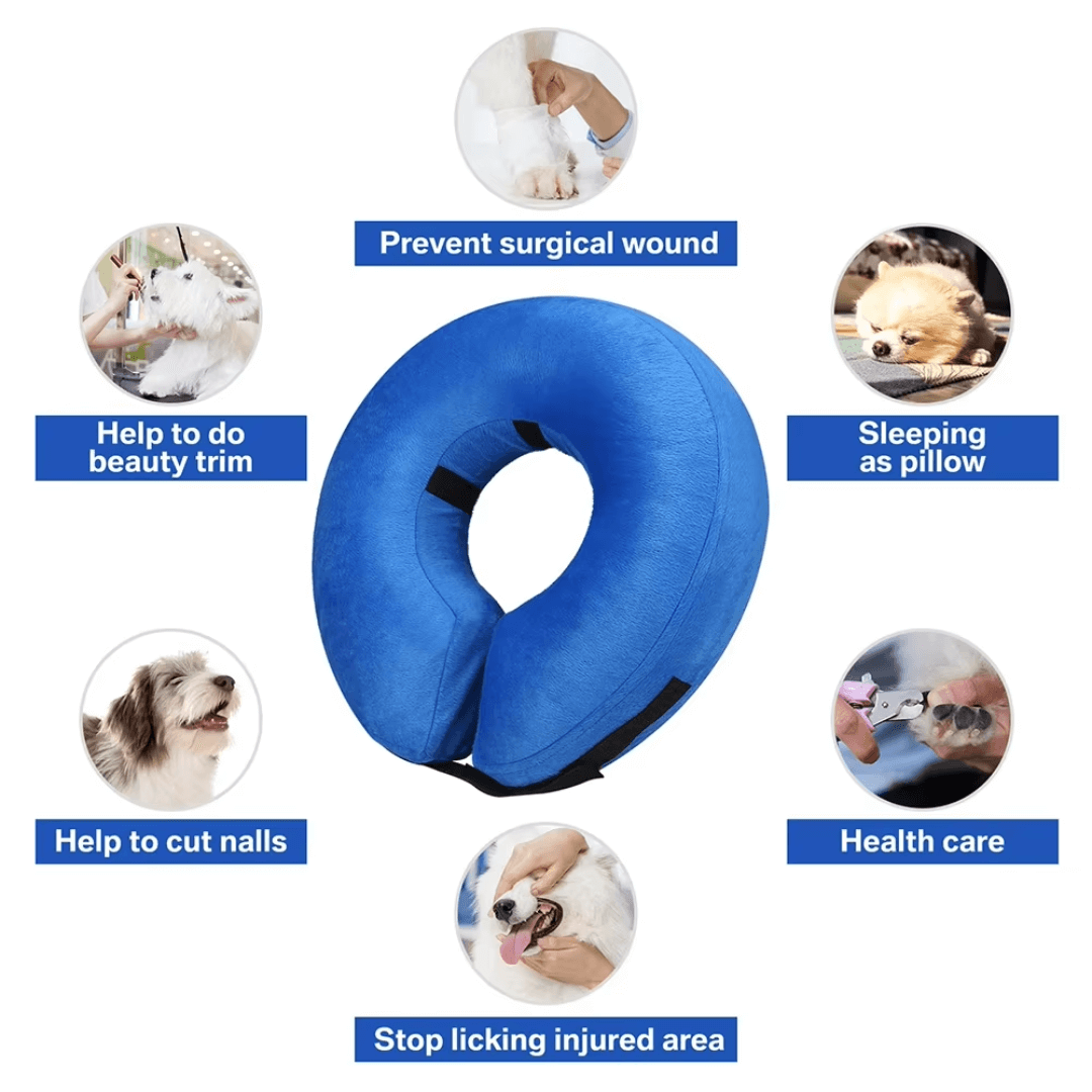Royallure Inflatable Dog Cone Collar – Soft Recovery E Collar for All Pets, Adjustable Fit, Washable, Easy to Inflate 7