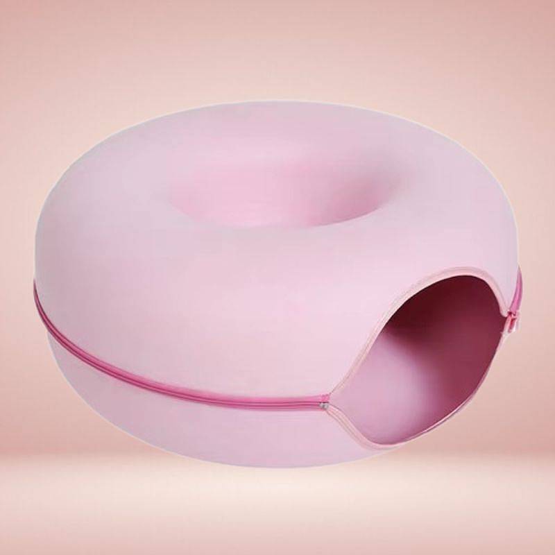 Royallure Interactive Donut Cat Cave Bed with Tunnel – Cozy Cat Bed for Play and Relaxation 2