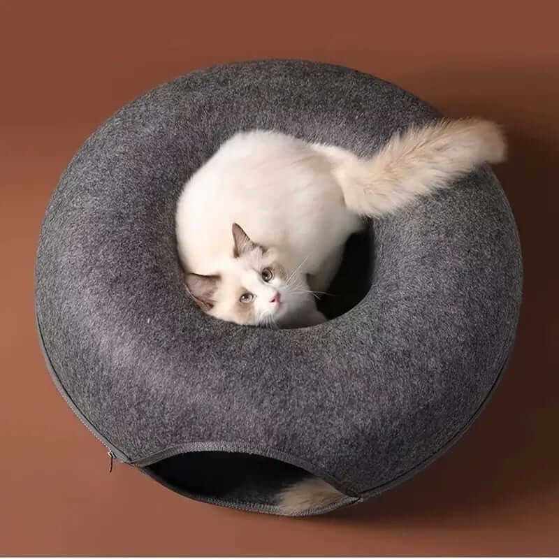Royallure Interactive Donut Cat Cave Bed with Tunnel – Cozy Cat Bed for Play and Relaxation 8