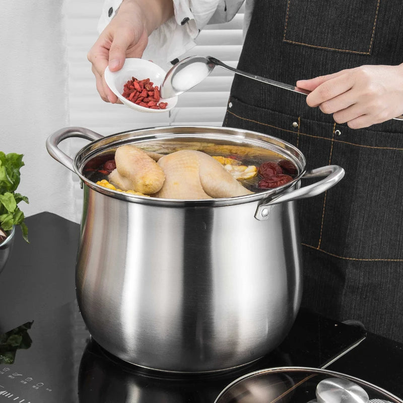 Royallure Large Stainless Steel Stock Pot - 8 Quart, Durable Kitchen Essential for Soups and Stews, Easy to Clean 1