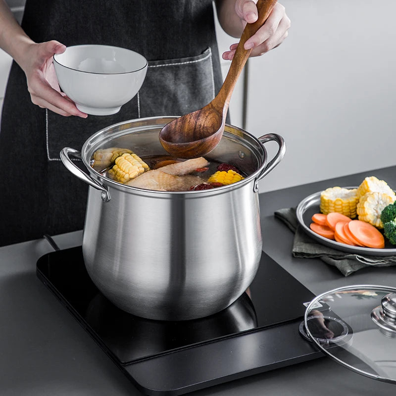 Royallure Large Stainless Steel Stock Pot - 8 Quart, Durable Kitchen Essential for Soups and Stews, Easy to Clean 2