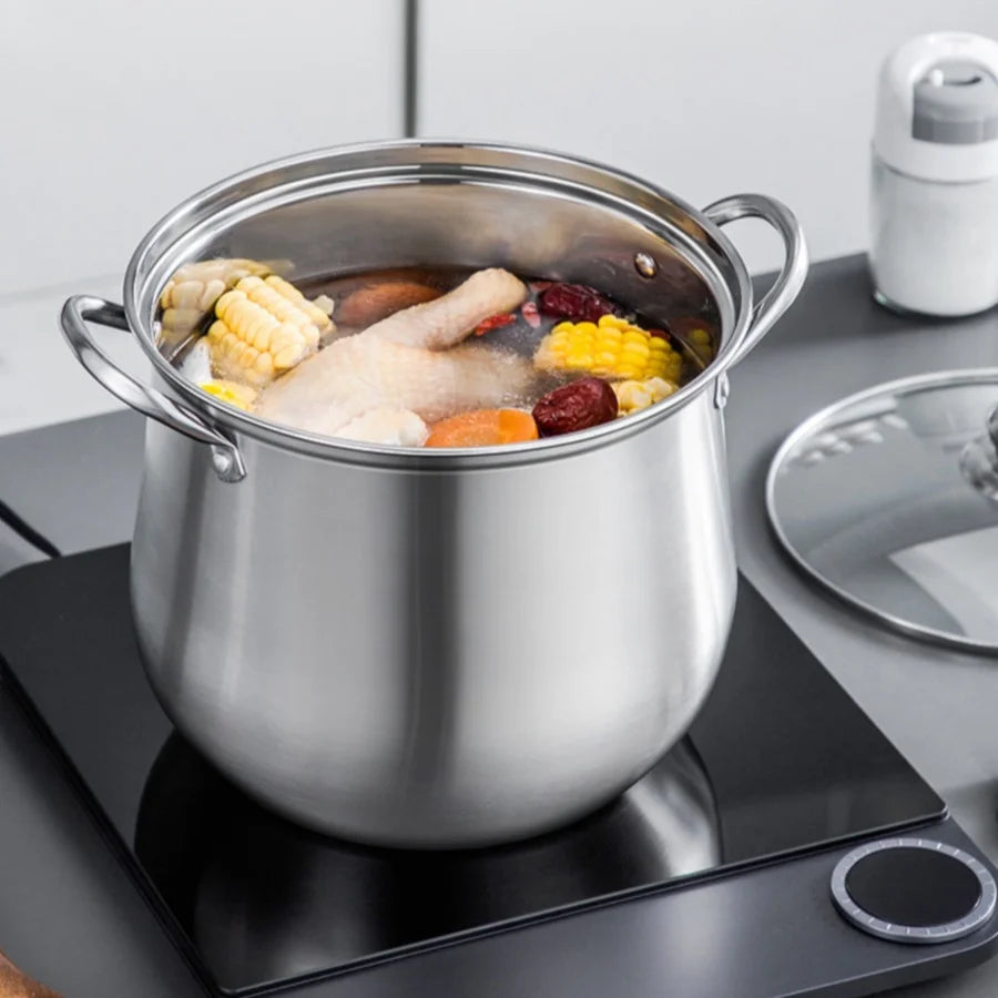 Royallure Large Stainless Steel Stock Pot - 8 Quart, Durable Kitchen Essential for Soups and Stews, Easy to Clean 3