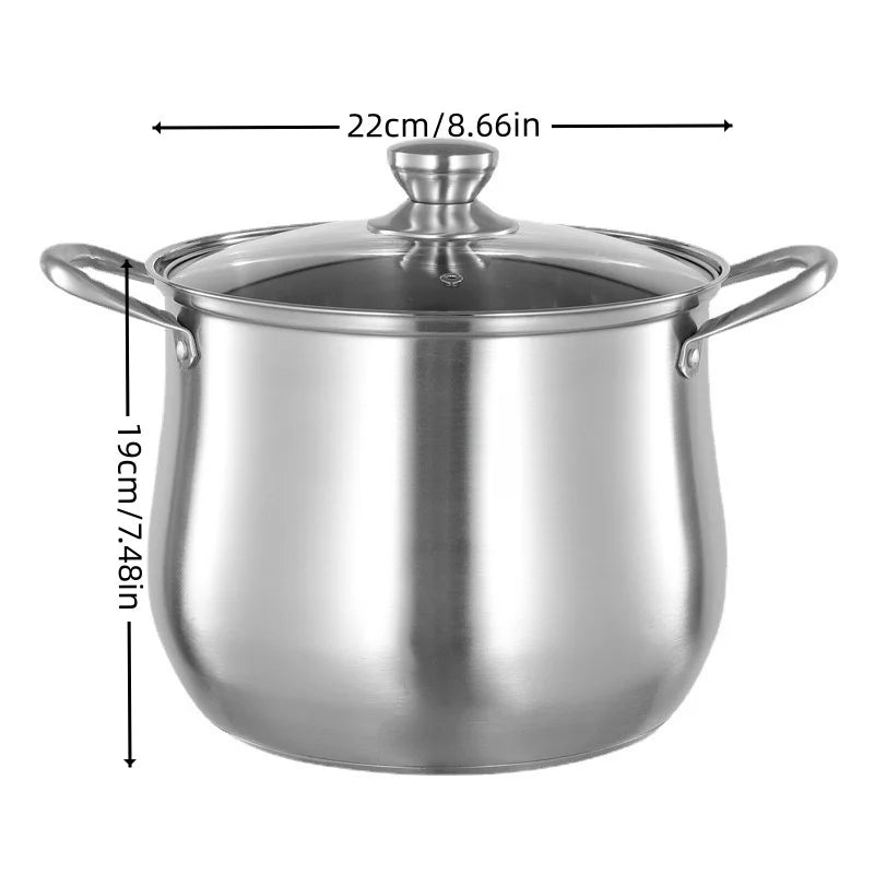 Royallure Large Stainless Steel Stock Pot - 8 Quart, Durable Kitchen Essential for Soups and Stews, Easy to Clean 5