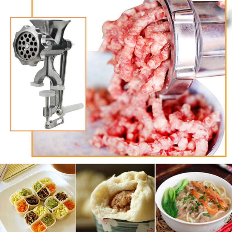 Royallure Manual Meat Grinder for Home and Commercial Use – Durable Aluminum Alloy Mincer with Sausage Stuffer and Selectable Cutting Options 2