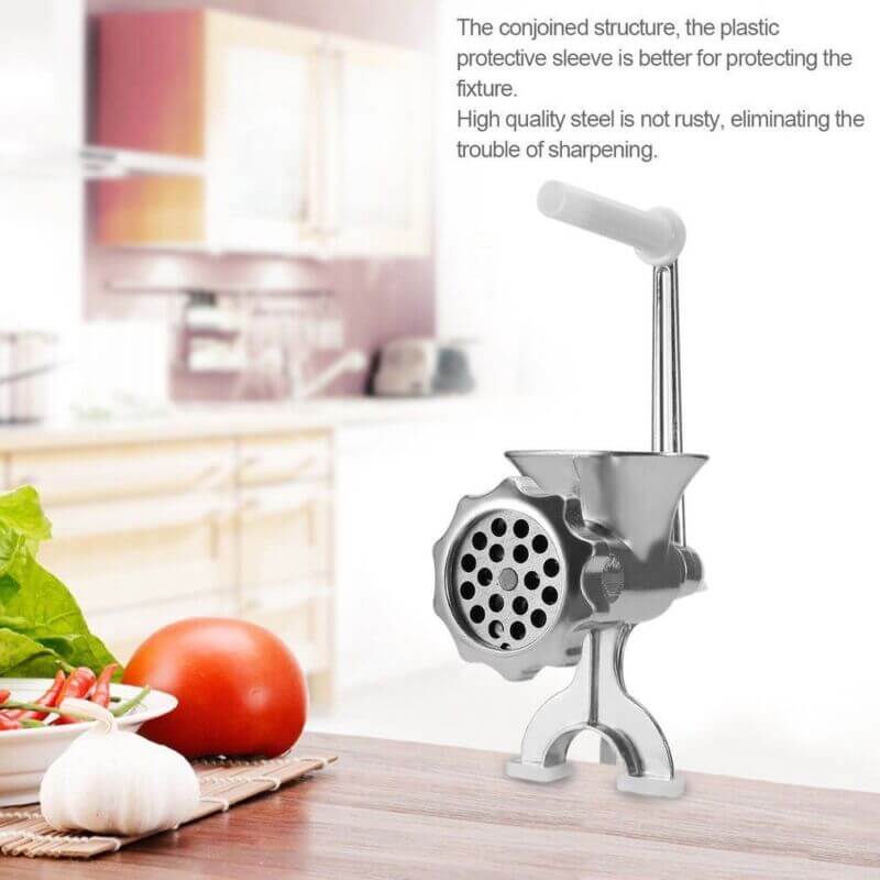 Royallure Manual Meat Grinder for Home and Commercial Use – Durable Aluminum Alloy Mincer with Sausage Stuffer and Selectable Cutting Options 6