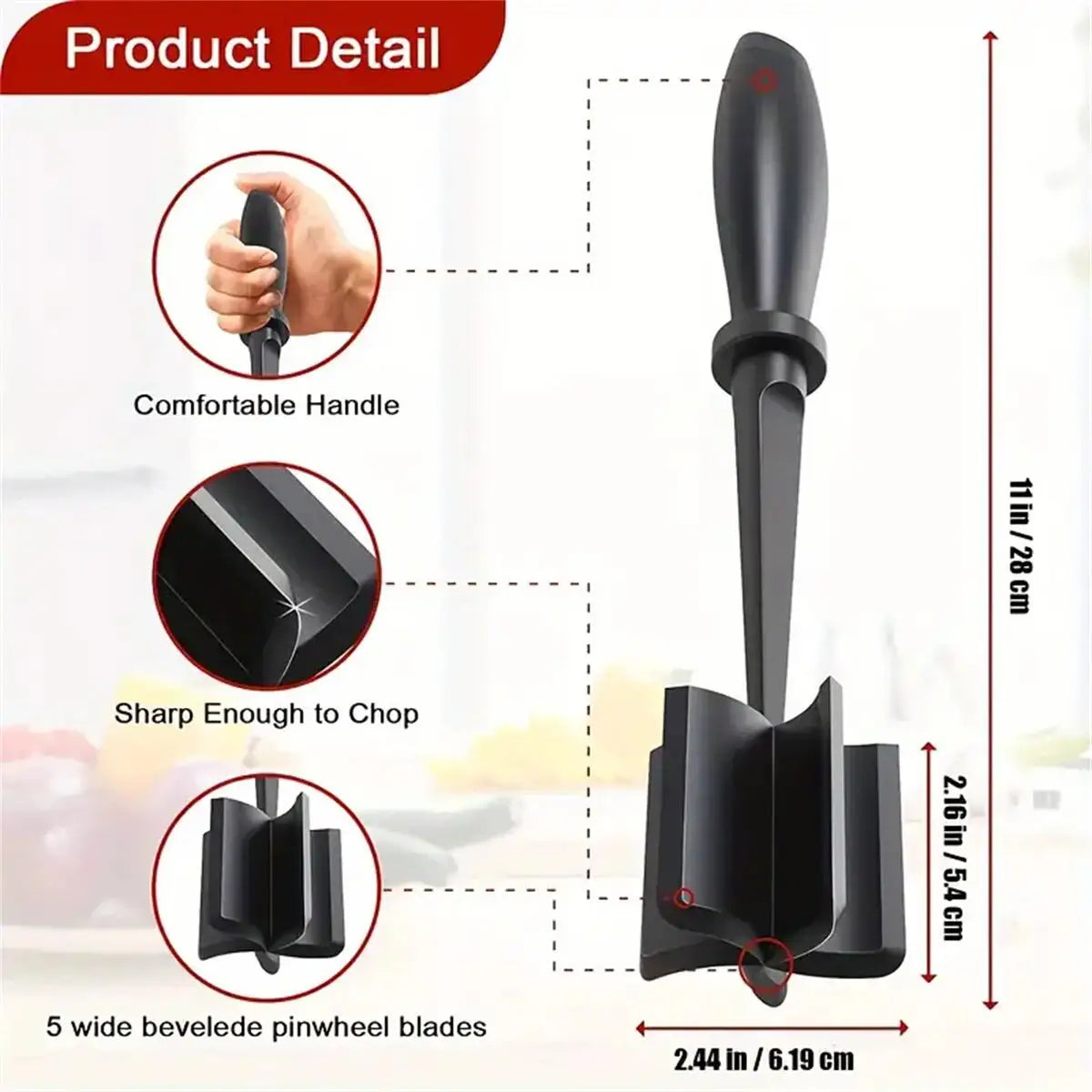 Royallure Meat Chopper - Heat Resistant 5-Blade Kitchen Tool for Easy Meat Shredding 2