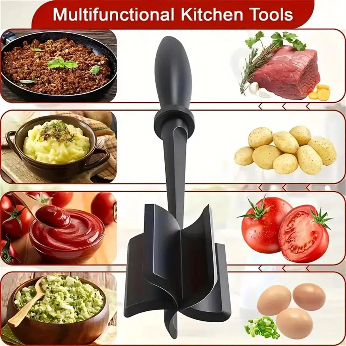 Royallure Meat Chopper - Heat Resistant 5-Blade Kitchen Tool for Easy Meat Shredding 3