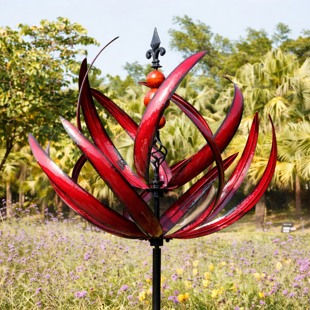 Royallure Metal Wind Spinner for Garden Decor - Kinetic Yard Spinner 63 Height 8