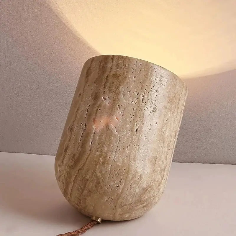 Royallure Modern Floor Lamp – Natural Yellow Travertine Standing Lamp for Living Room and Bedroom Lighting 3