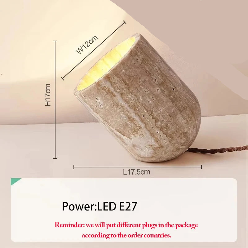 Royallure Modern Floor Lamp – Natural Yellow Travertine Standing Lamp for Living Room and Bedroom Lighting 6