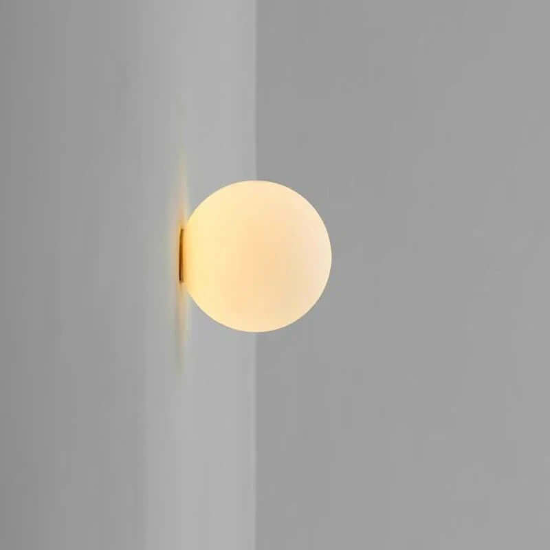 Royallure Modern White Milk Glass Circular Wall Light – Elegant Wall Sconce for Ambient Lighting in Contemporary Spaces 0