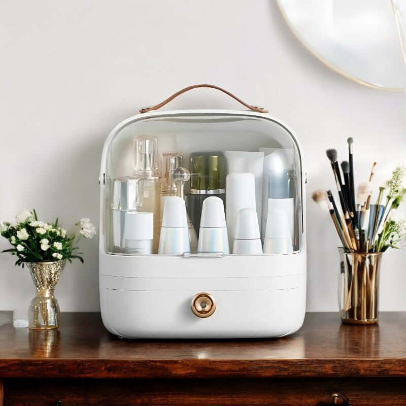 Royallure Multi-Compartment Makeup Organizer Box – Waterproof Cosmetic Storage for Vanity and Accessories 0