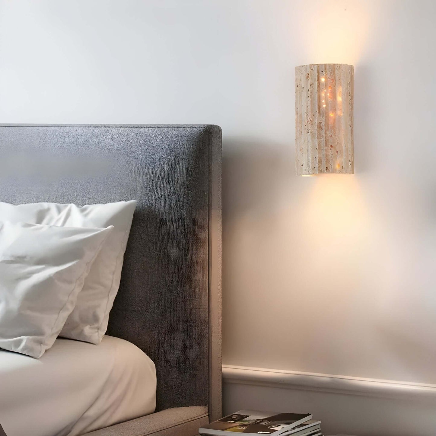 Royallure Natural Stone Wall Sconce – Unique Warm LED Wall Lamp for Living Room, Bedroom, and Hallway Decor 1