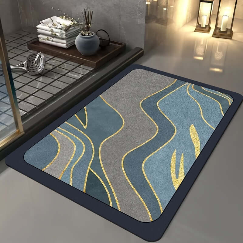 Royallure Non-Slip Bath Mat – Quick-Dry Diatomite Bathroom Rug with Geometric Design, Ultra-Absorbent, Available in Multiple Sizes 2