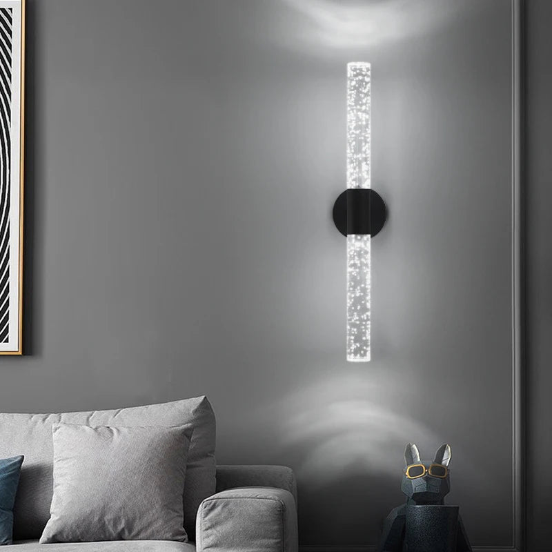 Royallure Nordic Crystal Rod LED Wall Sconce – Elegant Wall Lamp for Bedroom and Living Room Lighting 2