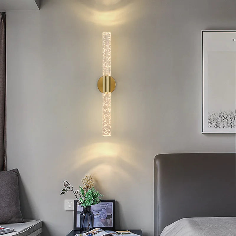 Royallure Nordic Crystal Rod LED Wall Sconce – Elegant Wall Lamp for Bedroom and Living Room Lighting 3