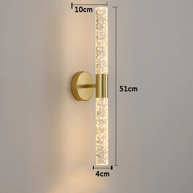 Royallure Nordic Crystal Rod LED Wall Sconce – Elegant Wall Lamp for Bedroom and Living Room Lighting 6