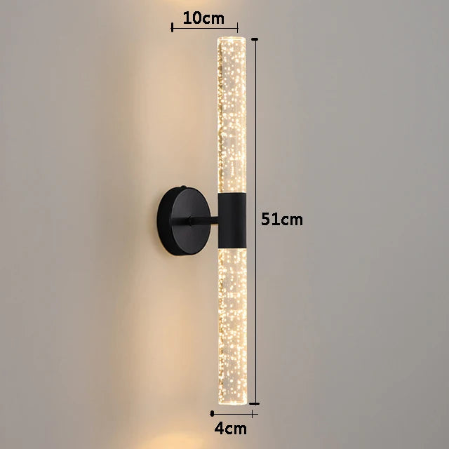 Royallure Nordic Crystal Rod LED Wall Sconce – Elegant Wall Lamp for Bedroom and Living Room Lighting 7
