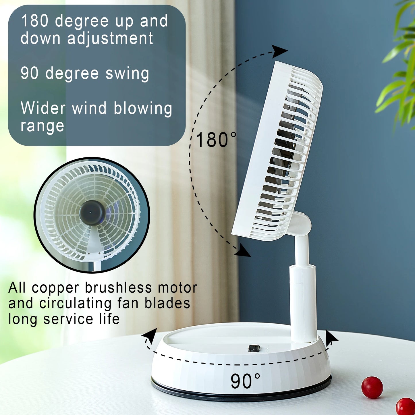 Royallure Portable Fan with Remote Control – 7200mAh Battery Powered, Oscillating Personal Fan for Home and Camping Use 4