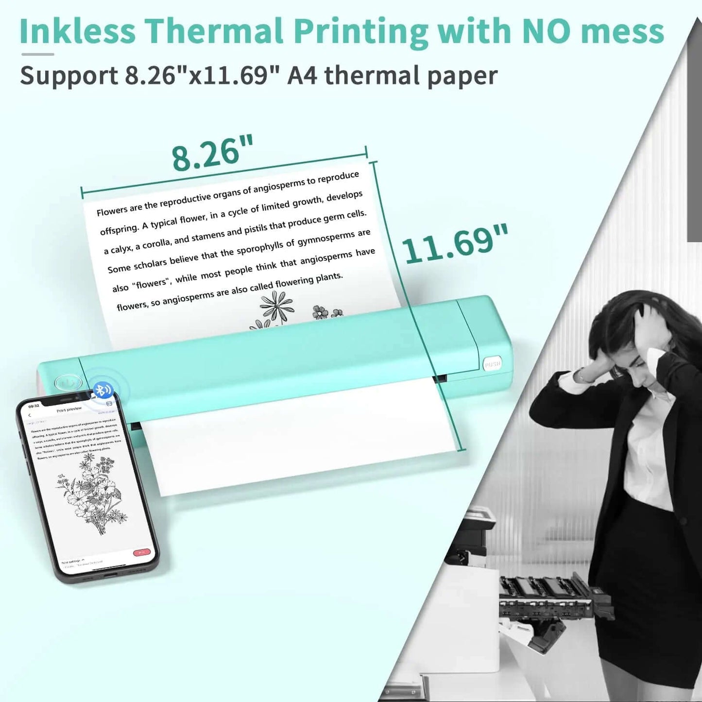 Royallure Portable Photo Printer with Bluetooth Connectivity – Compact Ink-Free Handheld Printer for Travel and On-the-Go Printing 6