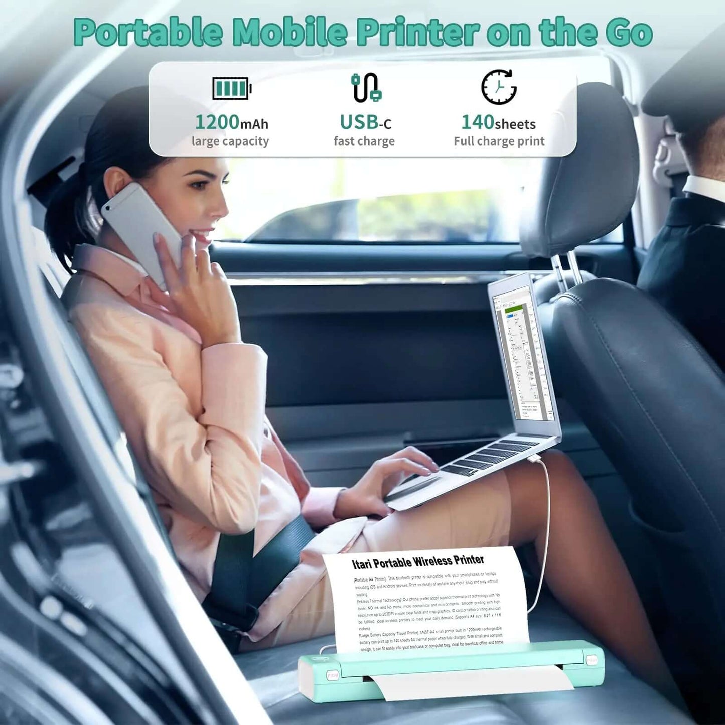 Royallure Portable Photo Printer with Bluetooth Connectivity – Compact Ink-Free Handheld Printer for Travel and On-the-Go Printing 7
