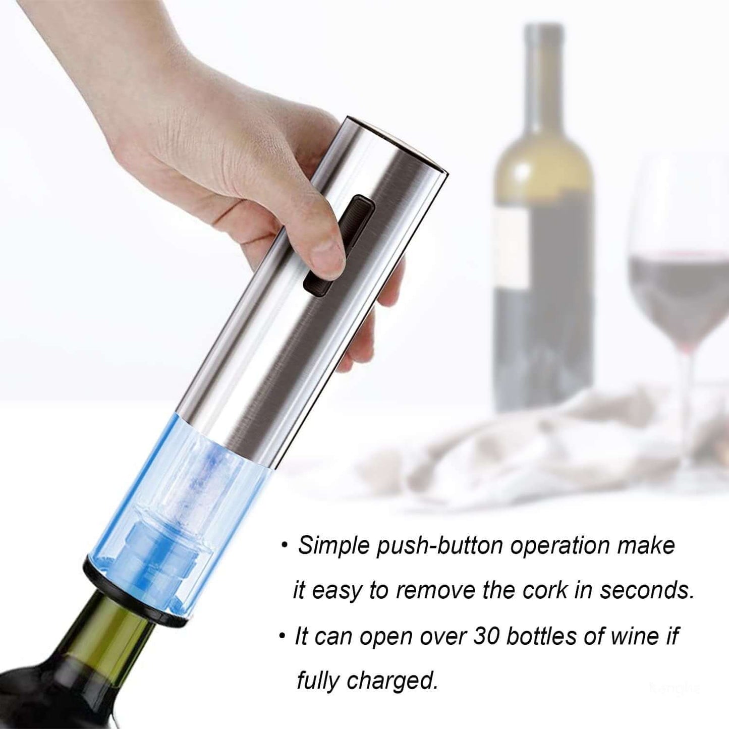 Royallure Rechargeable Electric Wine Opener Set with Pouring Gadget and Vacuum Sealer - Best Electric Wine Bottle Opener 1