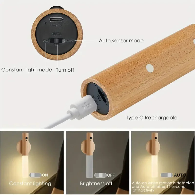 Royallure Rechargeable LED Night Light with Motion Sensor – Magnetic Wall Lamp for Bedroom, Hallway, and Bathroom 4