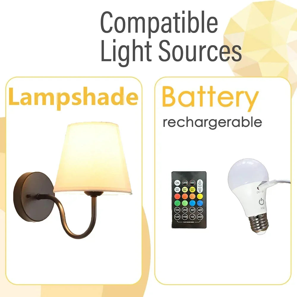 Royallure Retro Rechargeable Wall Sconce with RGB LED Bulb – Stylish Wall Light for Living Room, Bedroom, and Hallway 5