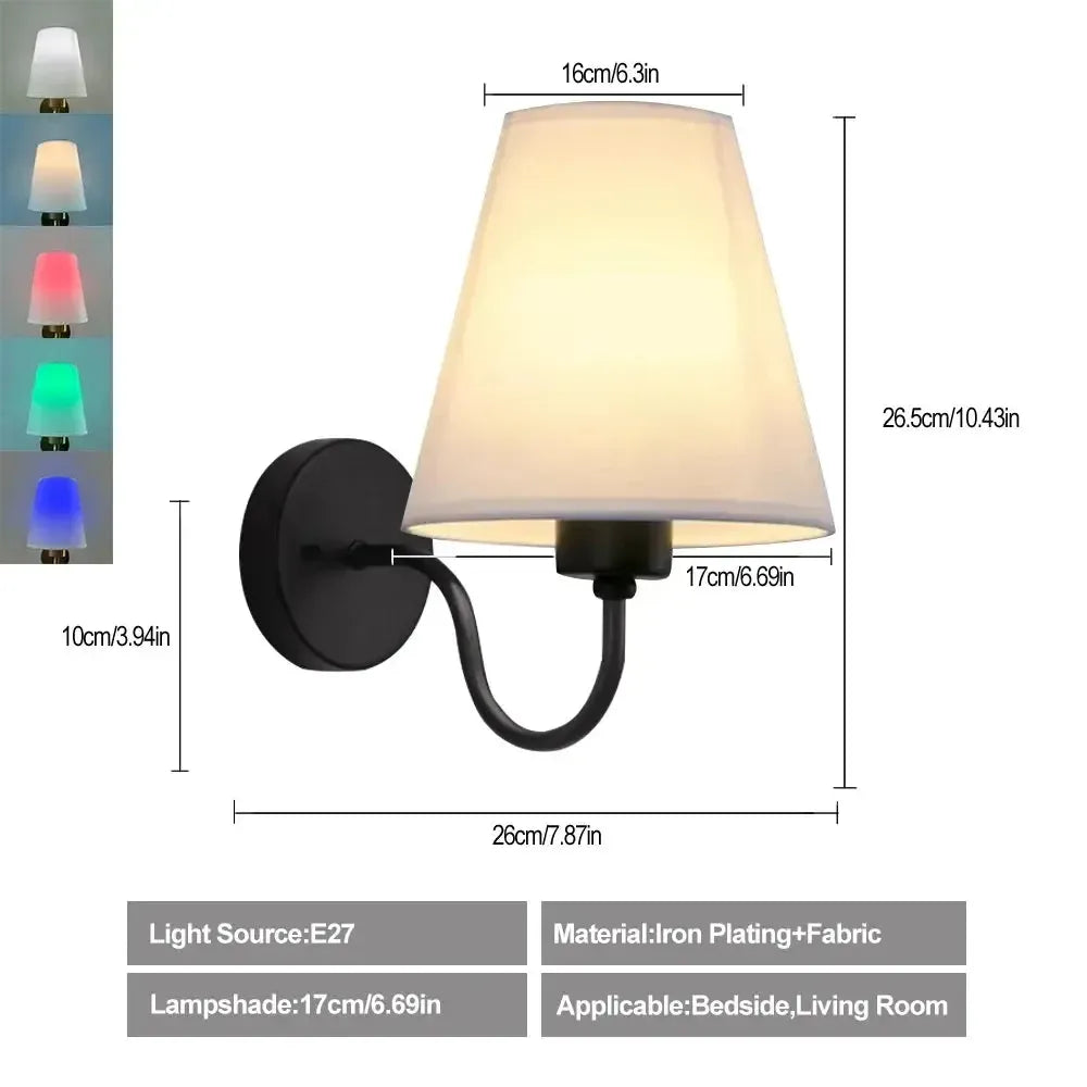 Royallure Retro Rechargeable Wall Sconce with RGB Bulb, Wireless LED Lighting