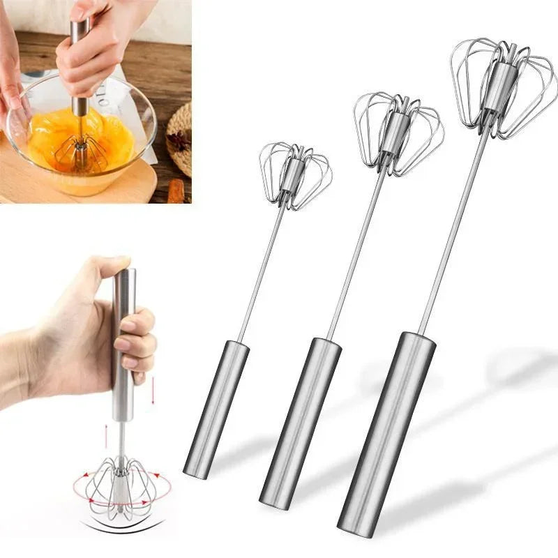 Royallure Stainless Steel Semi-Automatic Whisk Blender – 10/12/14 Inch Egg Beater and Milk Frother for Effortless Mixing 0